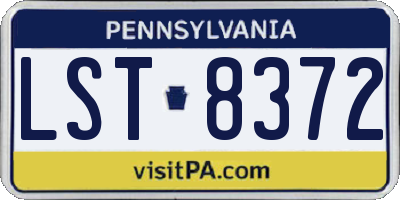 PA license plate LST8372
