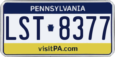 PA license plate LST8377