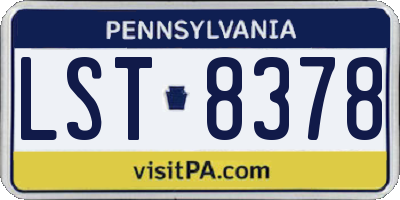 PA license plate LST8378