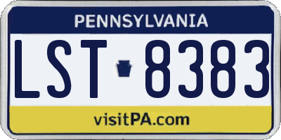 PA license plate LST8383