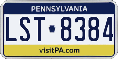 PA license plate LST8384