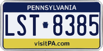 PA license plate LST8385
