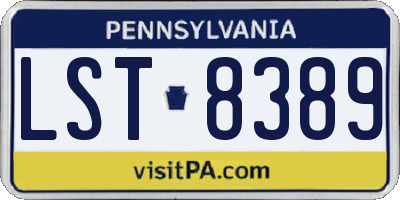 PA license plate LST8389