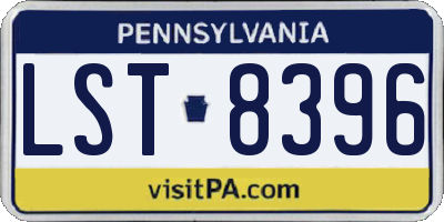 PA license plate LST8396