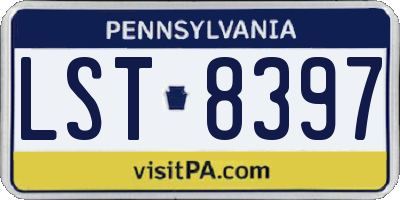 PA license plate LST8397