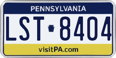 PA license plate LST8404