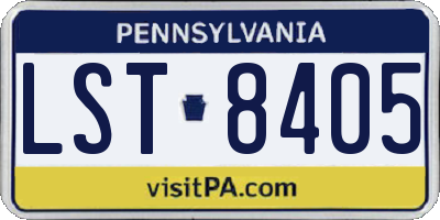 PA license plate LST8405