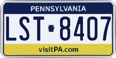 PA license plate LST8407