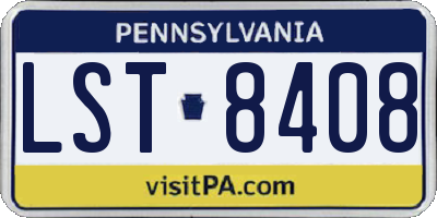 PA license plate LST8408