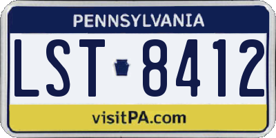 PA license plate LST8412