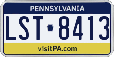 PA license plate LST8413