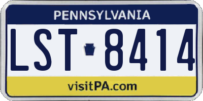 PA license plate LST8414