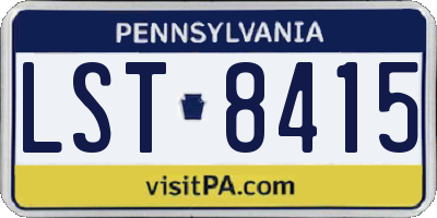 PA license plate LST8415