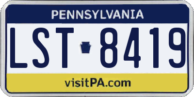 PA license plate LST8419
