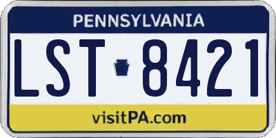 PA license plate LST8421