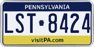 PA license plate LST8424
