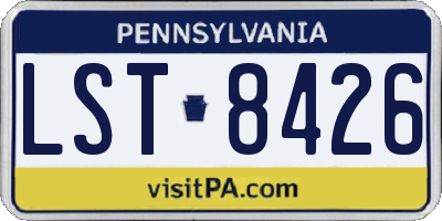PA license plate LST8426