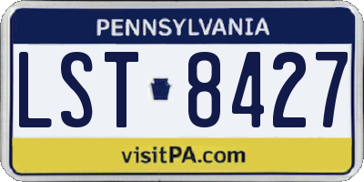 PA license plate LST8427