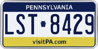 PA license plate LST8429