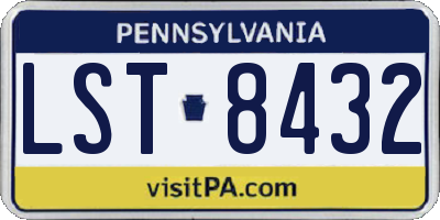 PA license plate LST8432