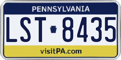 PA license plate LST8435