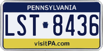 PA license plate LST8436
