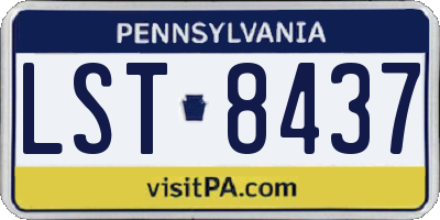 PA license plate LST8437