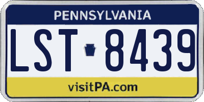 PA license plate LST8439