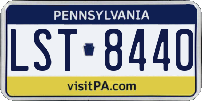 PA license plate LST8440