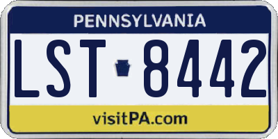 PA license plate LST8442