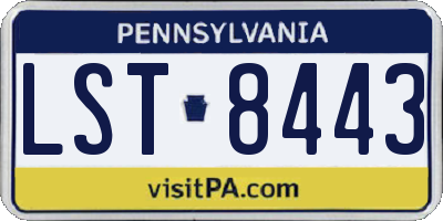 PA license plate LST8443