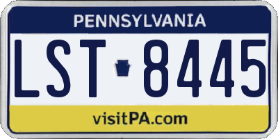 PA license plate LST8445