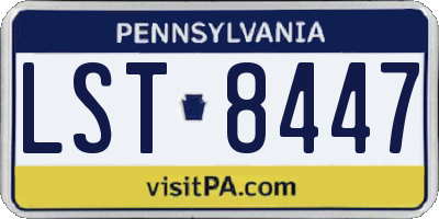 PA license plate LST8447