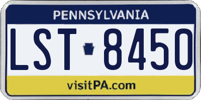 PA license plate LST8450