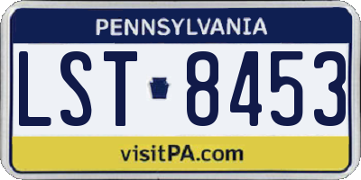 PA license plate LST8453