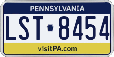 PA license plate LST8454