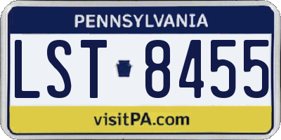 PA license plate LST8455