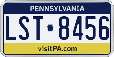 PA license plate LST8456