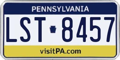 PA license plate LST8457