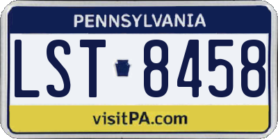 PA license plate LST8458