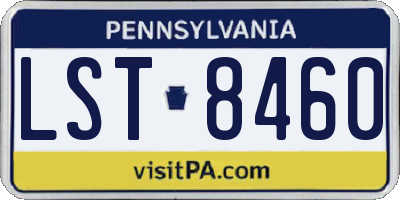 PA license plate LST8460