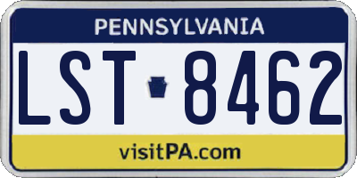 PA license plate LST8462