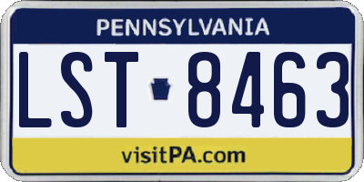 PA license plate LST8463