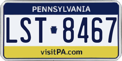 PA license plate LST8467