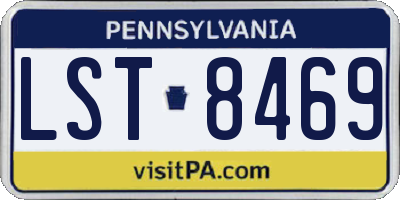 PA license plate LST8469