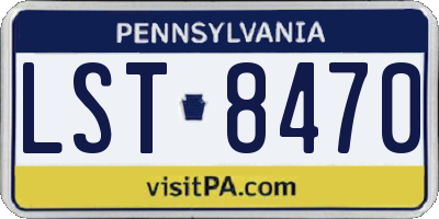 PA license plate LST8470