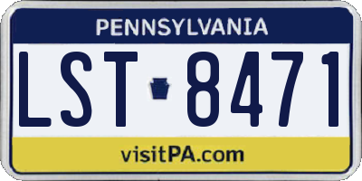 PA license plate LST8471
