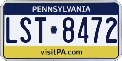 PA license plate LST8472