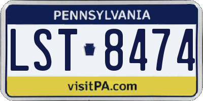 PA license plate LST8474