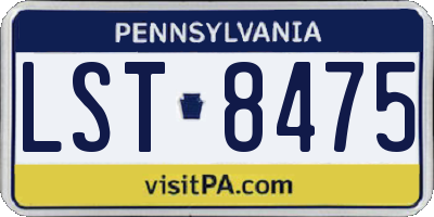PA license plate LST8475